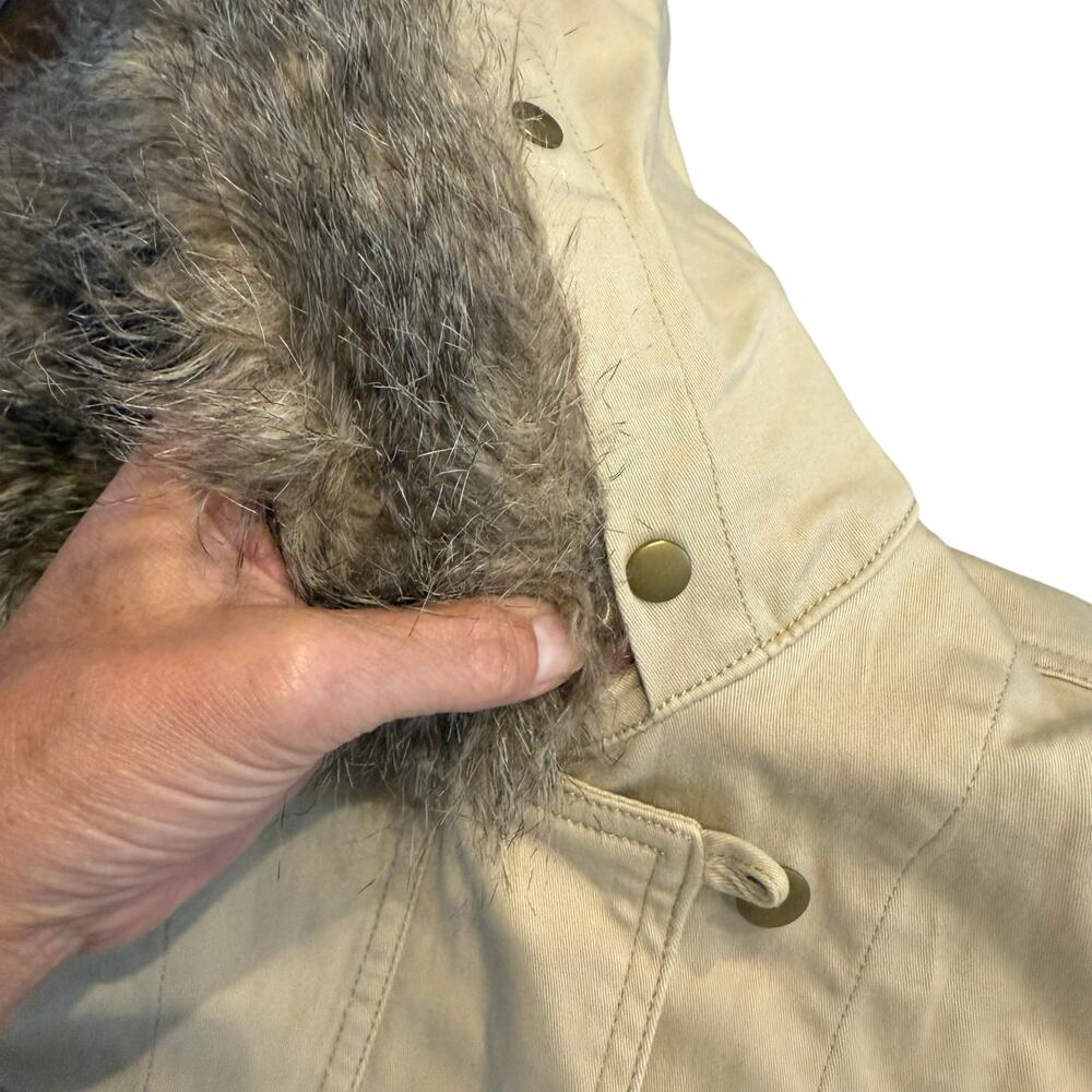 Cabi Women’s tan Nanook faux fur trim hooded jacket, S - Picture 6 of 11